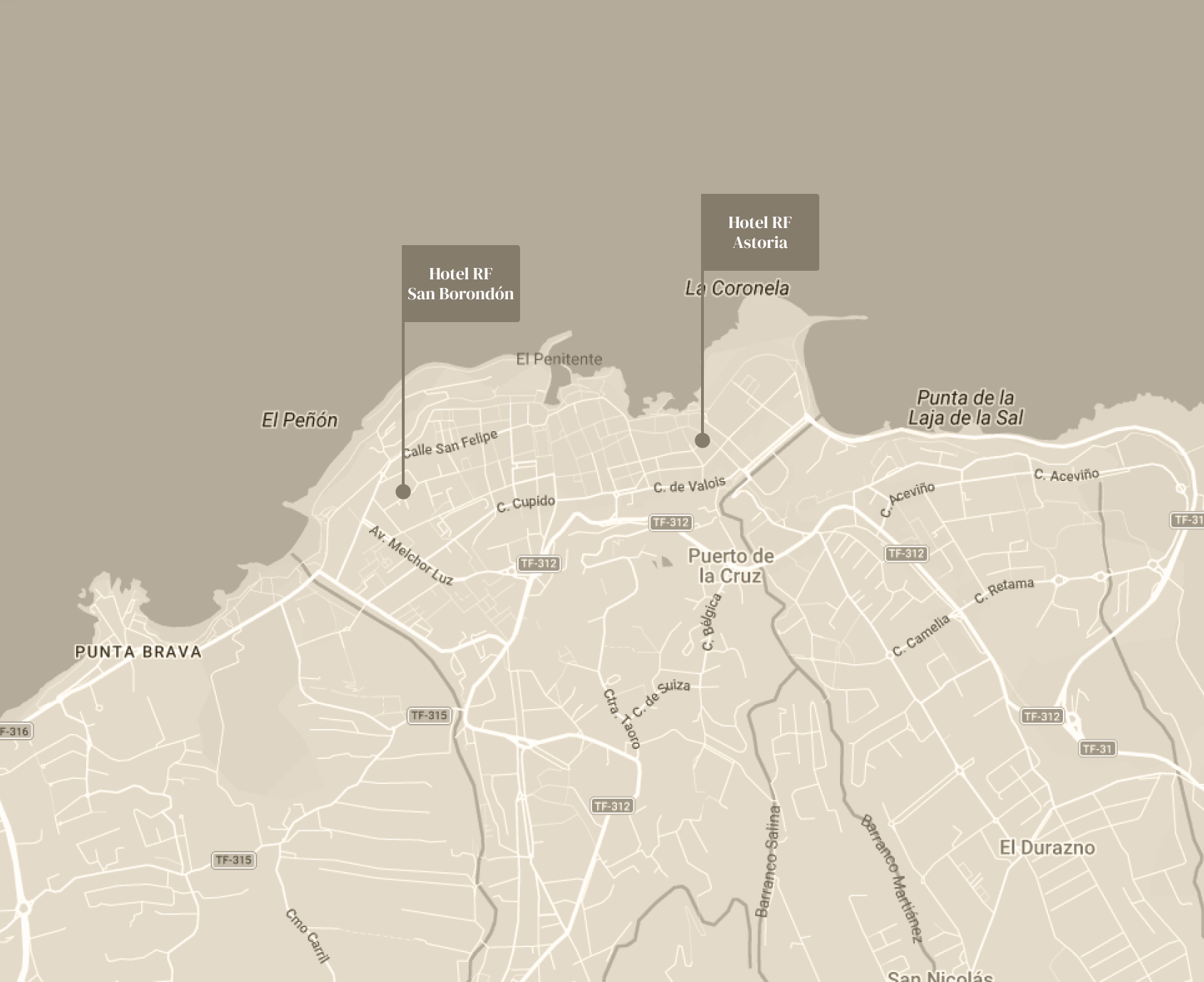 Mapa de ubicación Puerto de la Cruz